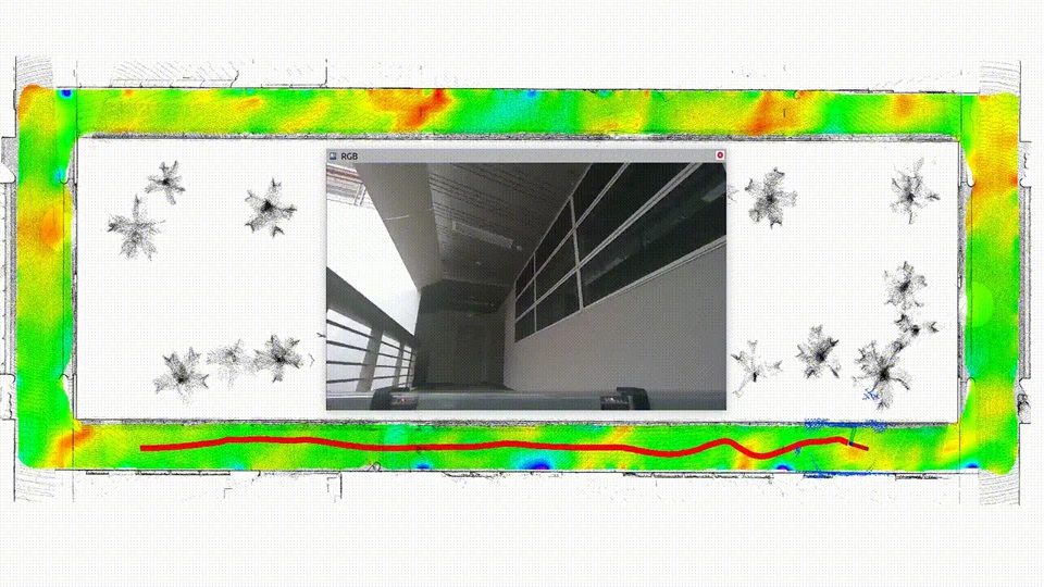 Frame from the Unitree Go2 corridor localization demonstration